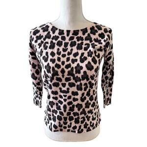Project Pink Leopard Print Cotton Cashmere Sweater S